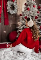 Świąteczna Hanorac z nadrukiem Santa Baby roșie