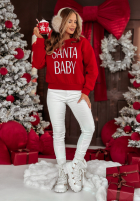 Świąteczna Hanorac z nadrukiem Santa Baby roșie