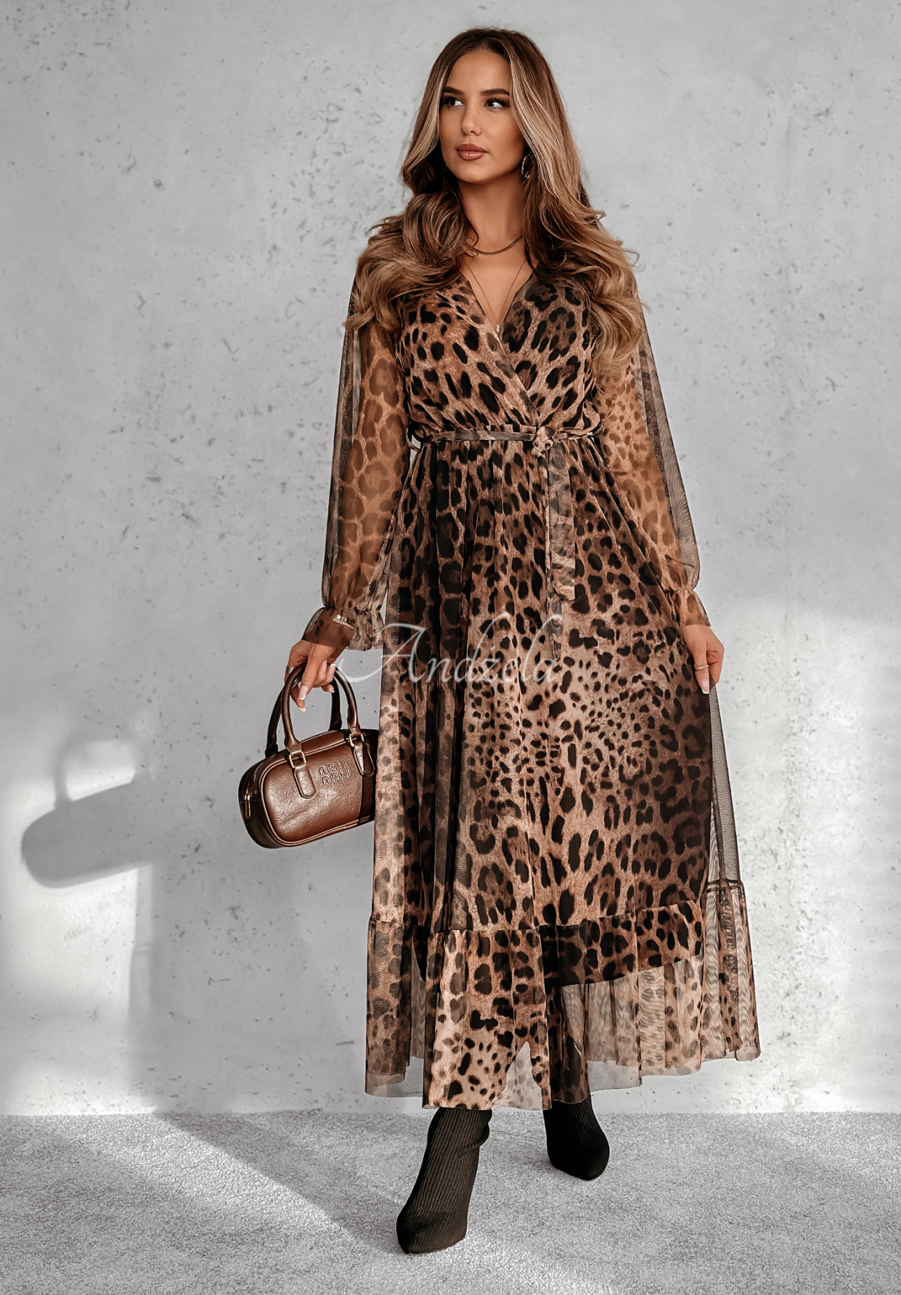 Rochie maxi My Attitude cu imprimeu leopard