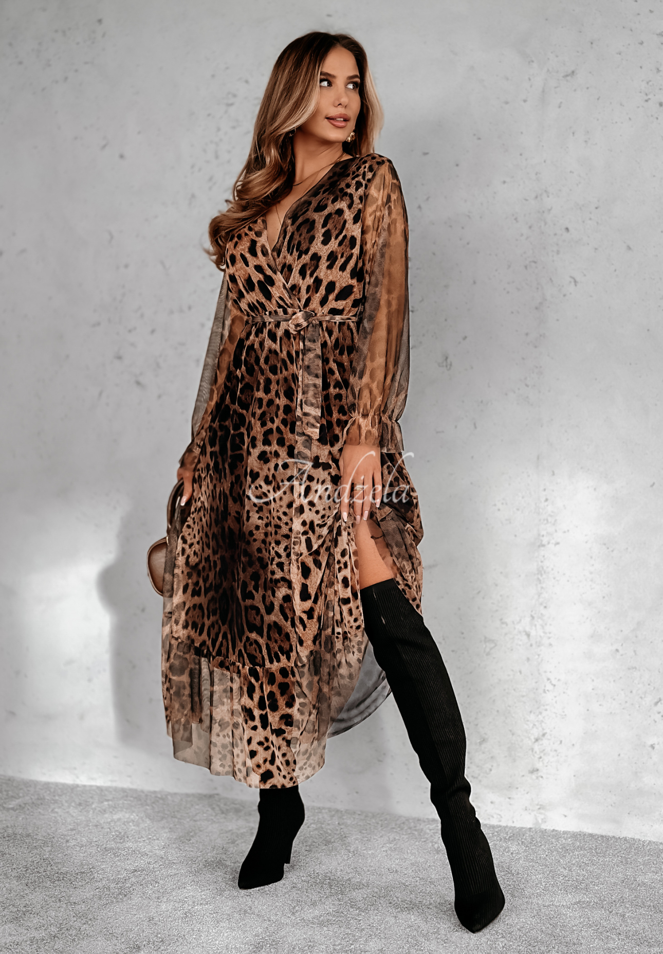 Rochie maxi My Attitude cu imprimeu leopard