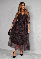 Rochie maxi cu model tip panteră My Attitude burgundowa