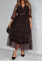 Rochie maxi cu model tip panteră My Attitude burgundowa