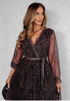 Rochie maxi cu model tip panteră My Attitude burgundowa