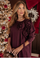 Rochie z różami Rosewood Florist burgundowa