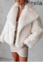 Krótki Palton  futerko Bear Elegance ecru