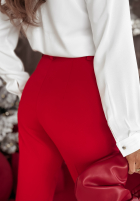 Eleganckie spodnie Pantaloni de tip țigaretă First Class roșii