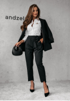 Pantaloni z kwiatem Your Attention negre