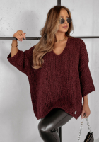 Pulover oversize Cocomore Dreamy Escape burgundowy