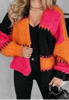 Krótki Cardigan oversize Seriously Prett pomarańczowo-roz