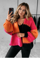 Krótki Cardigan oversize Seriously Prett pomarańczowo-roz