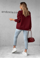 Hanorac oversize z napisem Milano Amore burgundowa