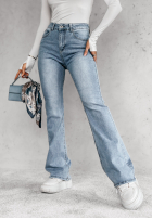 Pantaloni din denim dzwony Feeling Adorable albastre