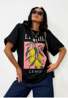 Tricou z nadrukiem La Milla Lemon negru