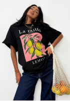 Tricou z nadrukiem La Milla Lemon negru