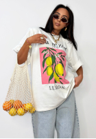 Tricou z nadrukiem La Milla Lemon Alb