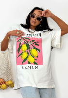 Tricou z nadrukiem La Milla Lemon Alb