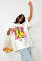 Tricou z nadrukiem La Milla Lemon Alb