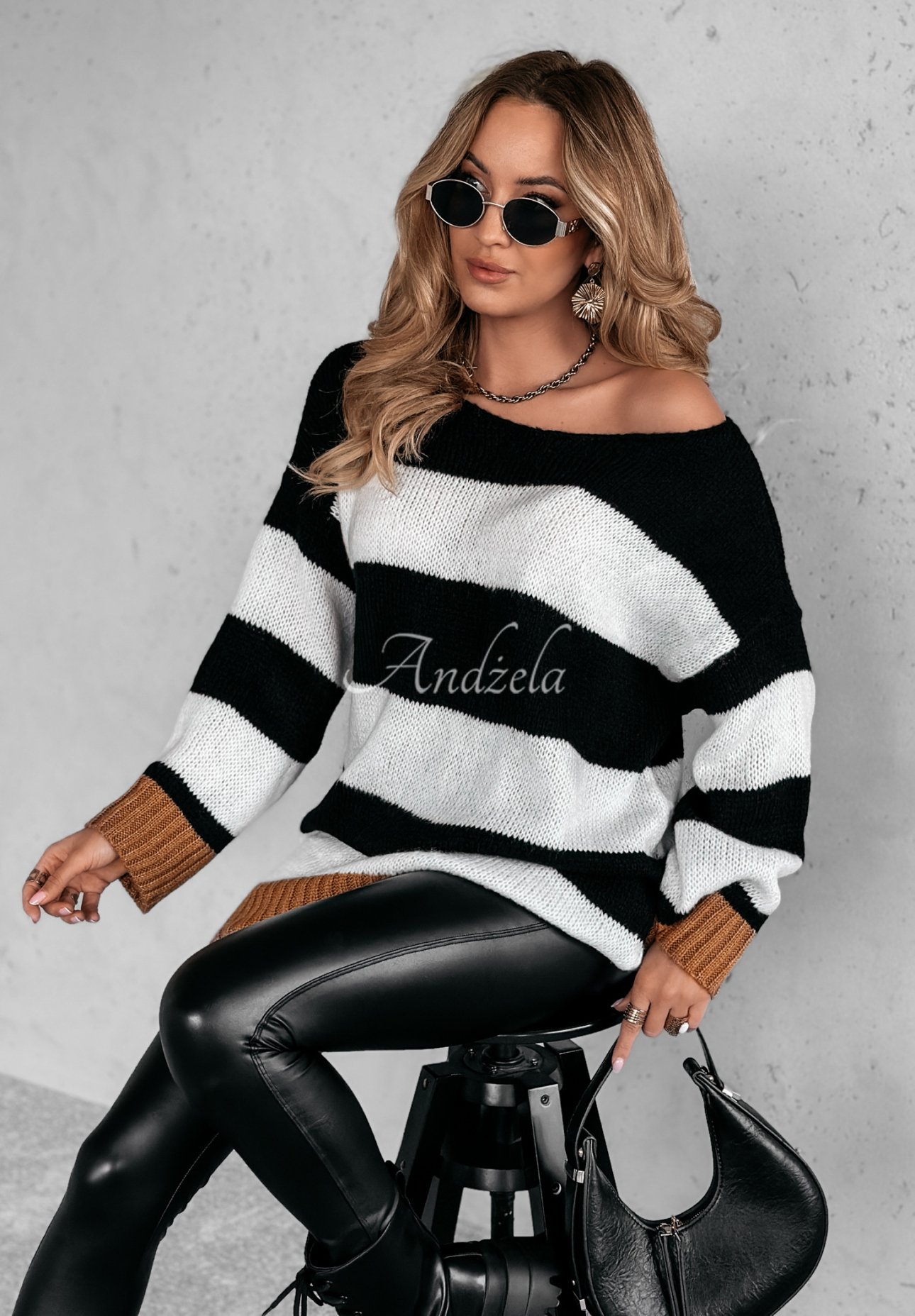 Rochie oversize tip pulover Take Your Umbrella model în dungi