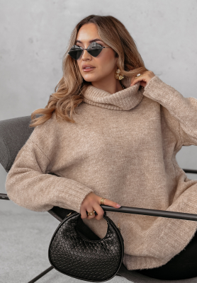 Pulover oversize cu guler rol Benin