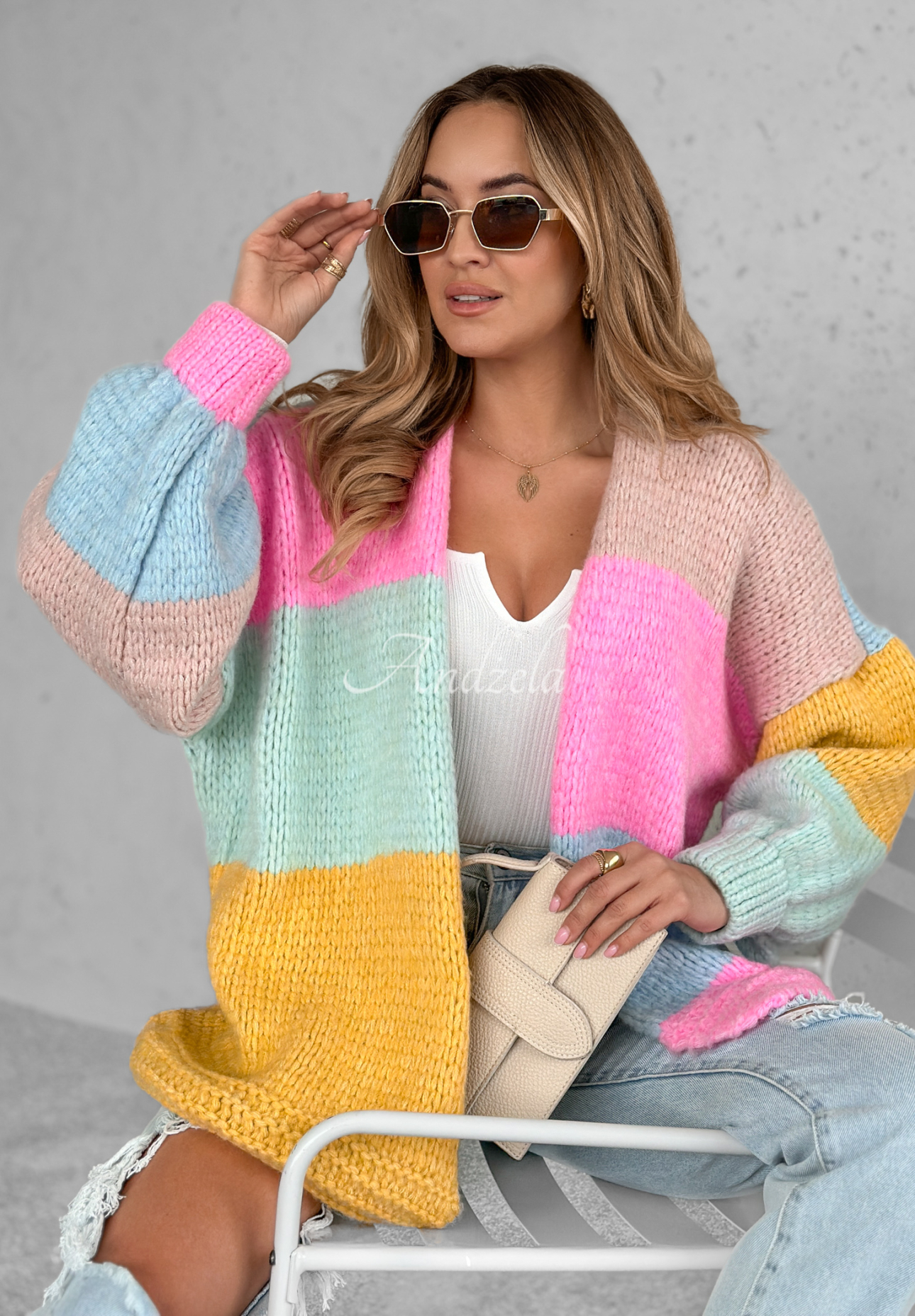 Cardigan scurt oversize Vibrant Vibes