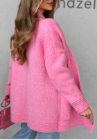 Krótki Cardigan oversize Cozy Drape roz