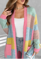 Długi Cardigan Cocomore Sunrise Sky różowo-albastru