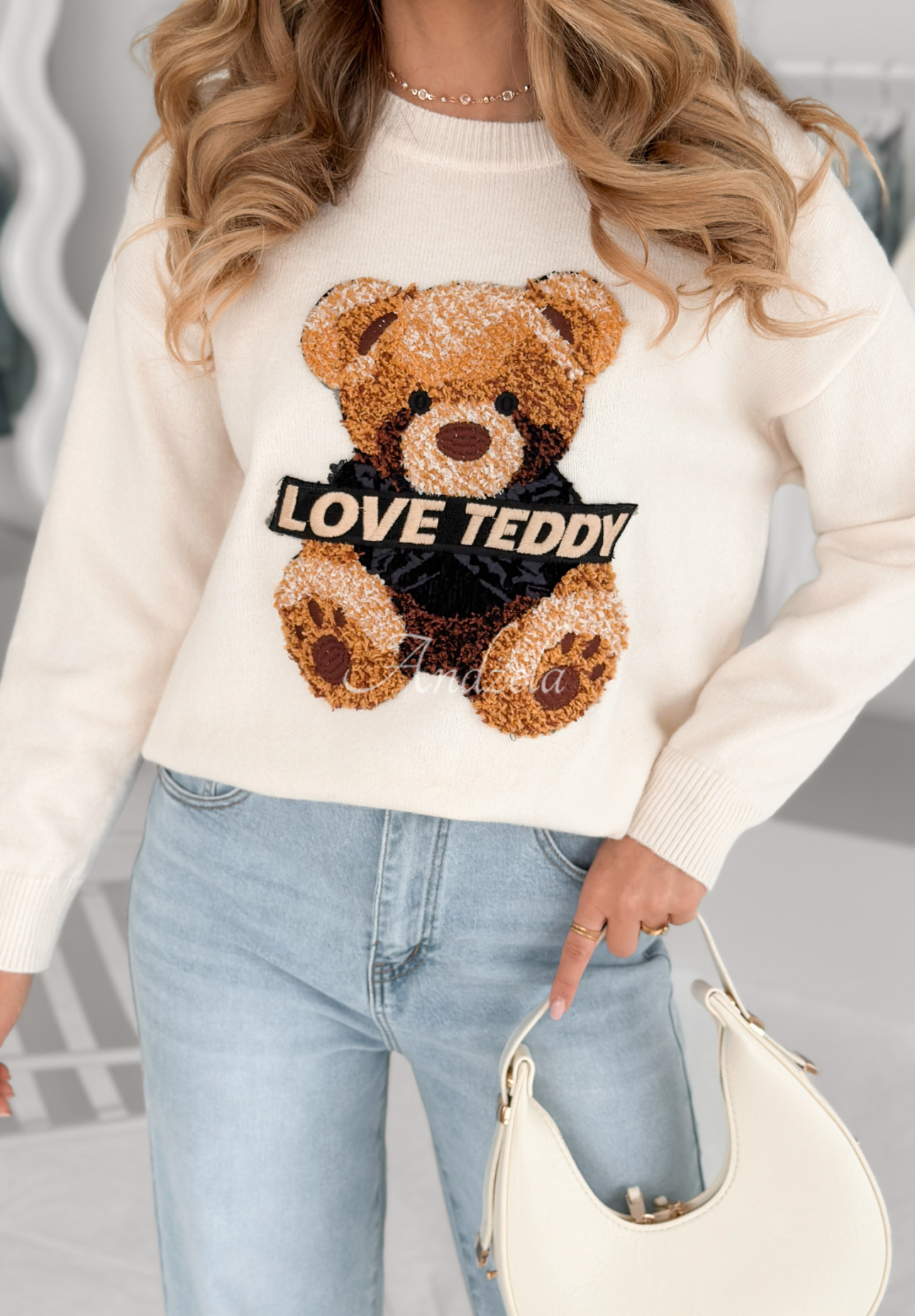 Pulover cu ursuleț Love Teddy