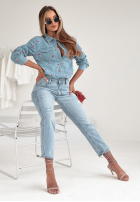 din denim Cămașă w serduszka Essence Of Love albastră