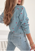din denim Cămașă w serduszka Essence Of Love albastră