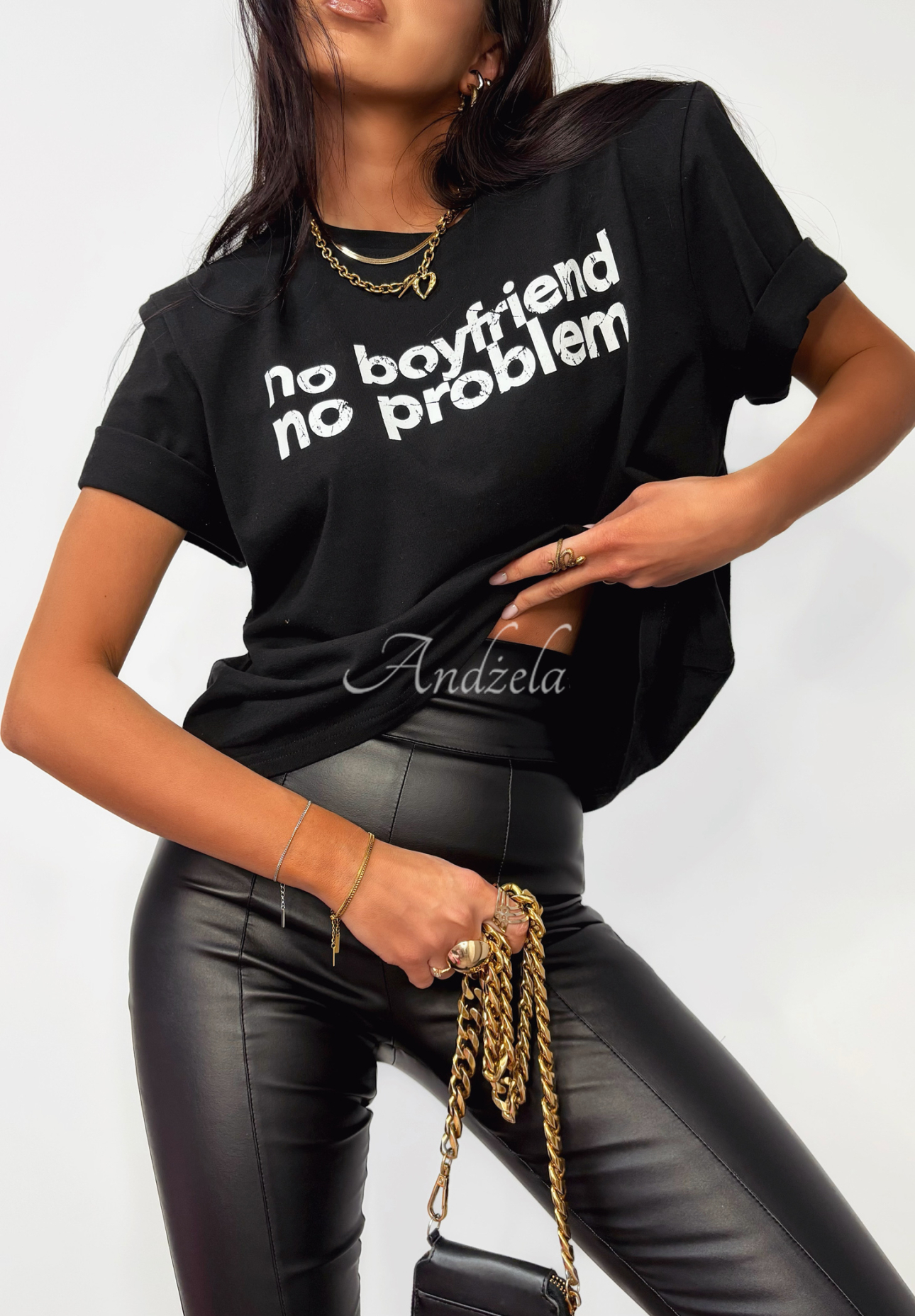 Tricou cu imprimeu La Milla No Boyfriend No Problem