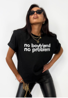 Tricou z nadrukiem La Milla No Boyfriend No Problem negru