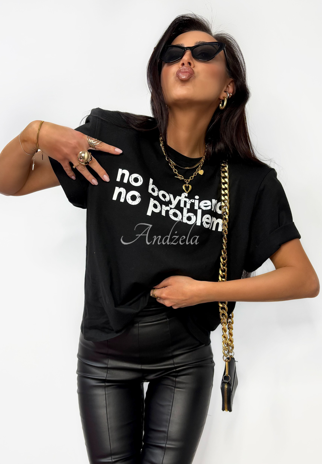 Tricou cu imprimeu La Milla No Boyfriend No Problem