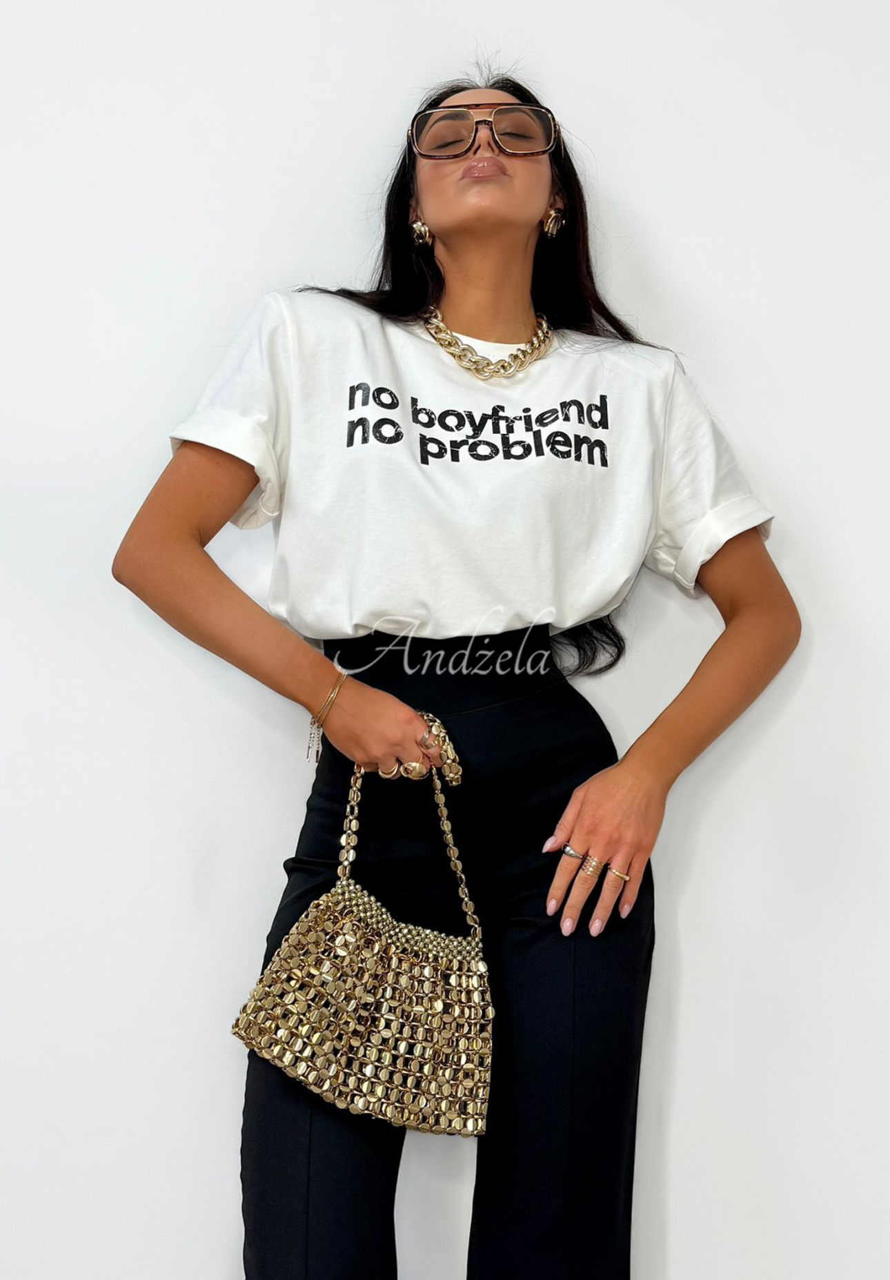 Tricou cu imprimeu La Milla No Boyfriend No Problem