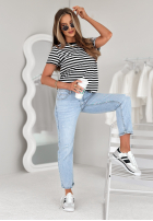 Tricou w paski Come My Way negru-Alb