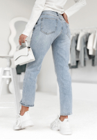 Pantaloni din denim z przetarciami Can I Keep You albastru deschis