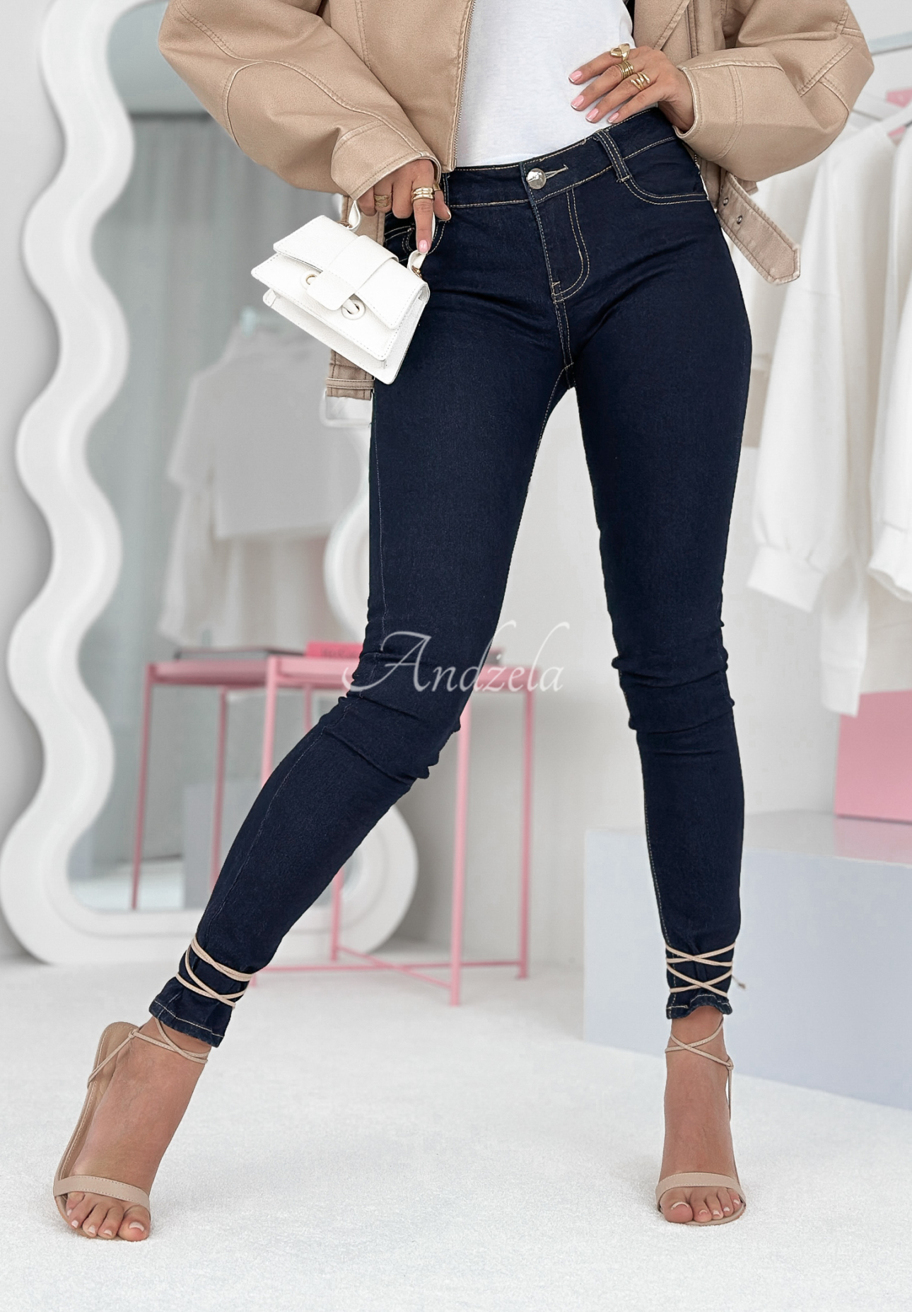 Blugi skinny din denim Double Espresso