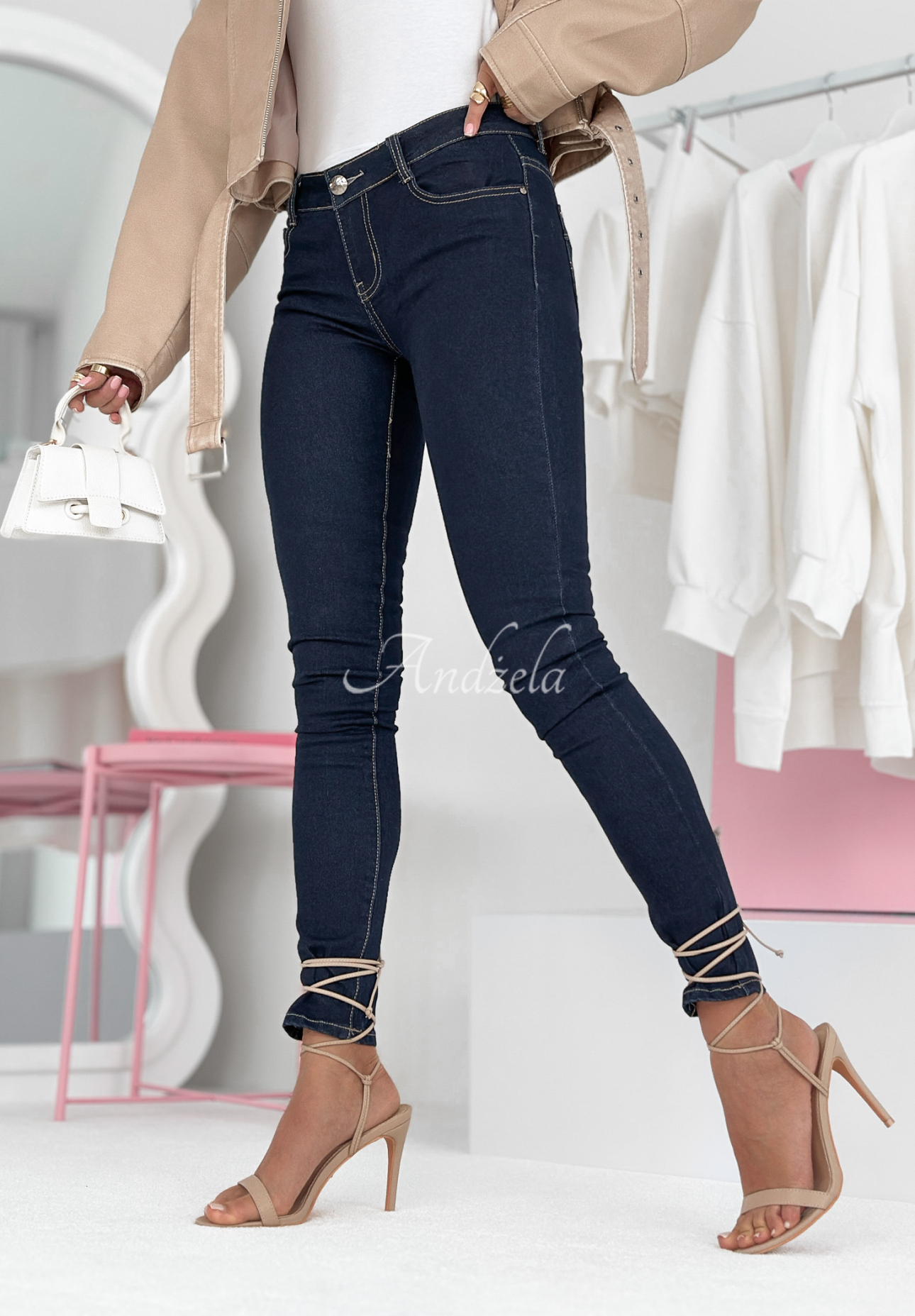 Blugi skinny din denim Double Espresso