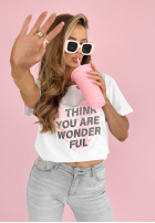 Tricou z nadrukiem You Are Wonderful Alb