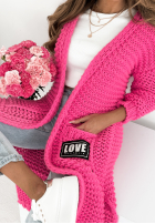 Długi Cardigan oversize Love For Me roz