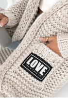 Długi Cardigan oversize Love For Me gri