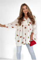 Rochie w wisienki Little Sweet Cherries ecru