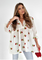 Rochie w wisienki Little Sweet Cherries ecru