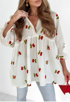 Rochie w wisienki Little Sweet Cherries ecru