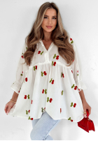 Rochie w wisienki Little Sweet Cherries ecru