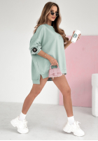 Hanorac oversize Active Queens jasnomiętowa