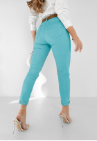 Pantaloni din denim z paskiem Only Evidence bleumarin