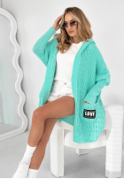 Cardigan oversize Dreams And Goals turcuoaz