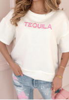 Tricou z haftem Tequila ecru