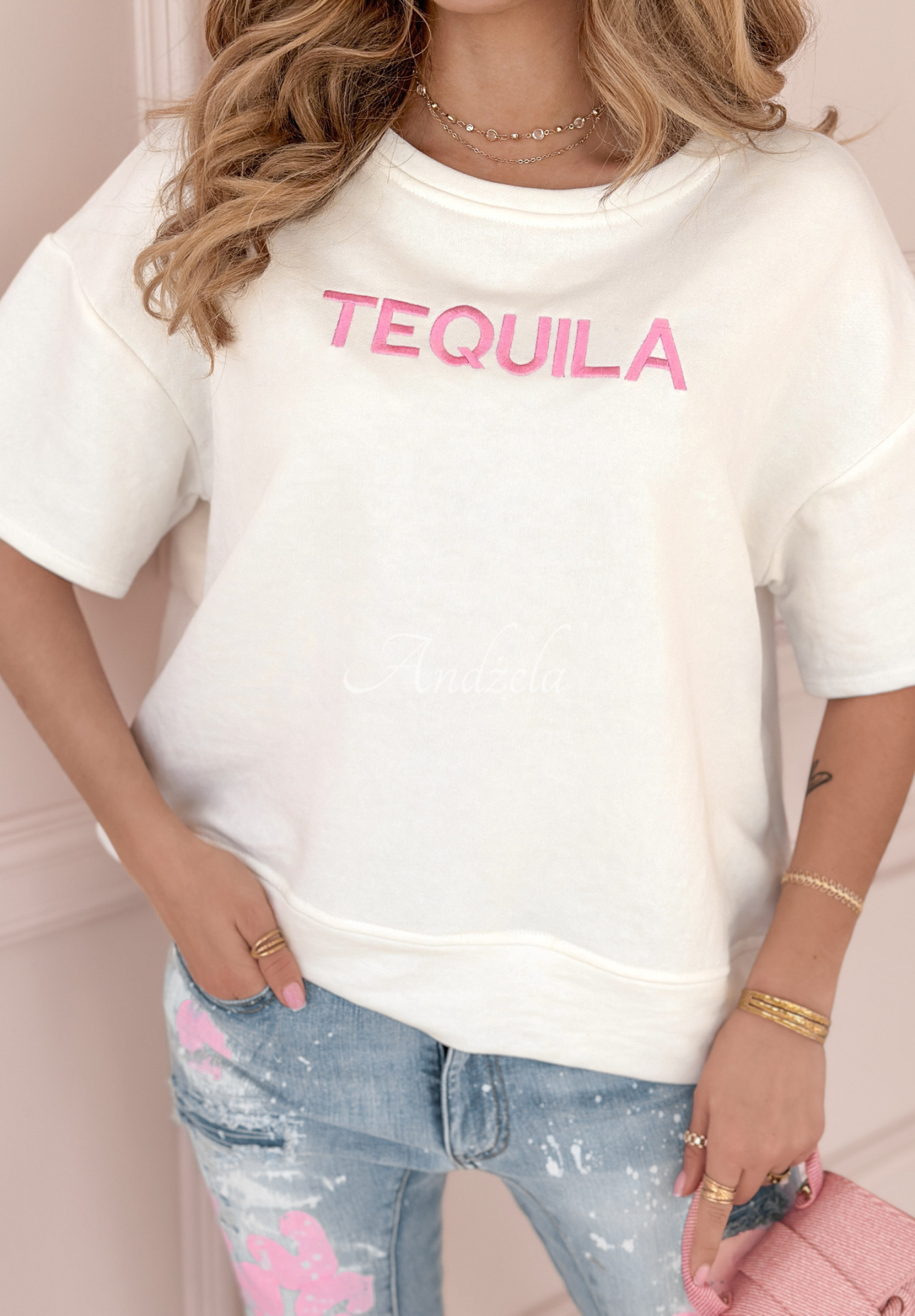 Tricou cu broderie Tequila