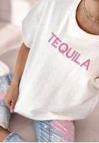 Tricou z haftem Tequila ecru